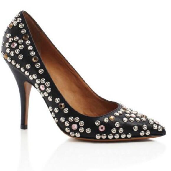 Isabel Marant Gemstone Studded Clemence Calf Leather Pump Size 6 Ladylike Glam - Picture 1 of 11